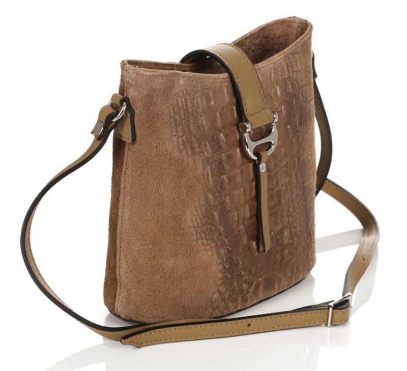 Skórzana piękna torebka SS7 TAUPE