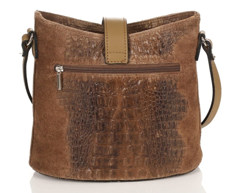 Skórzana piękna torebka SS7 TAUPE