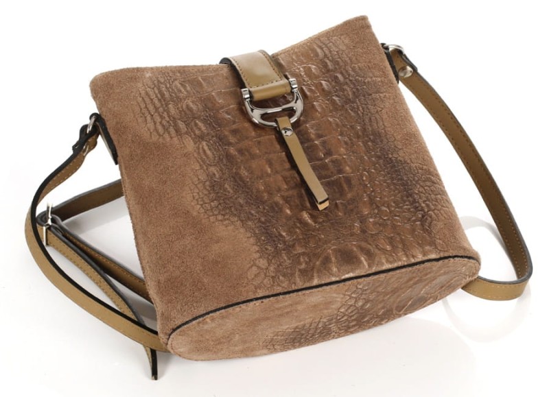 Skórzana piękna torebka SS7 TAUPE