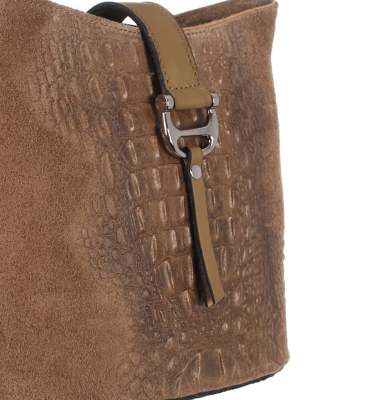 Skórzana piękna torebka SS7 TAUPE