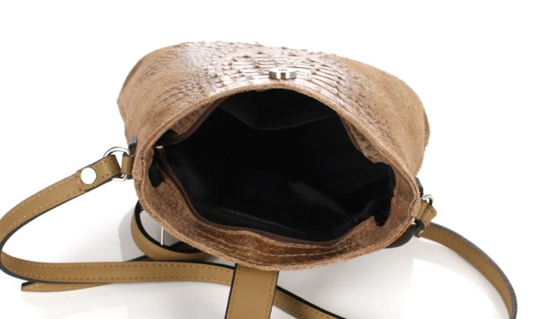 Skórzana piękna torebka SS7 TAUPE