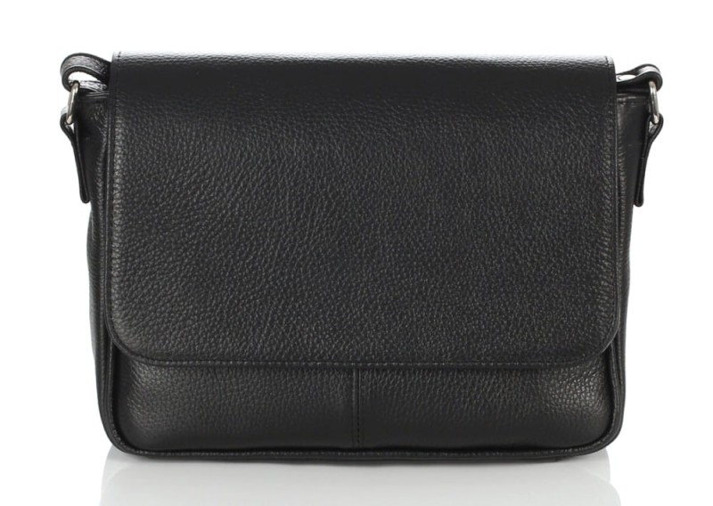 Skórzana klasyczna czarna torebka