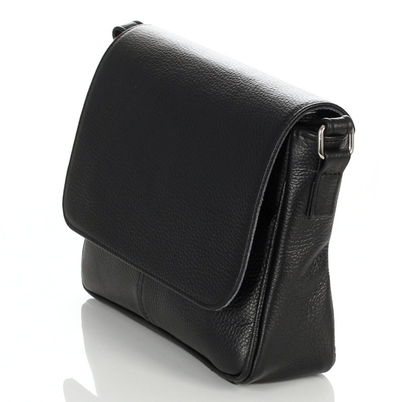 Skórzana klasyczna czarna torebka