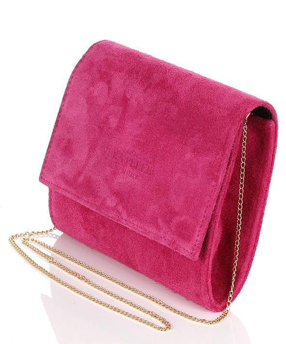 Zamszowa kopertówka FUKSJA