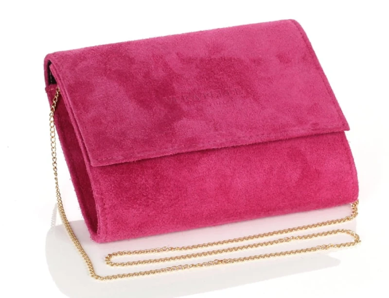 Zamszowa kopertówka FUKSJA