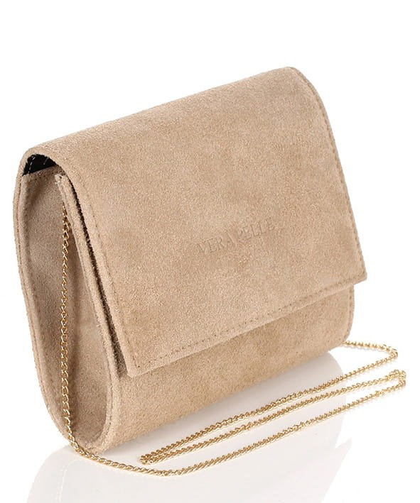 Beżowa zamszowa kopertówka