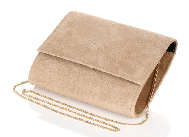 Beżowa zamszowa kopertówka