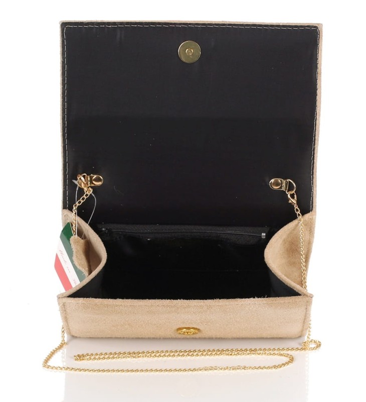 Beżowa zamszowa kopertówka