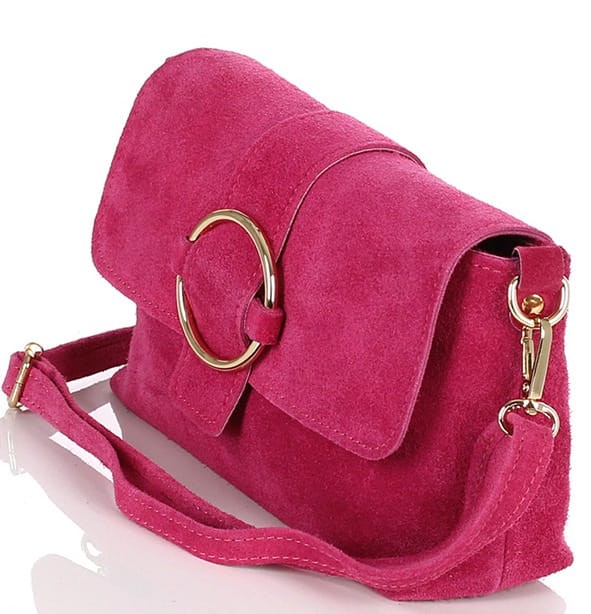 Różowa zamszowa listonoszka