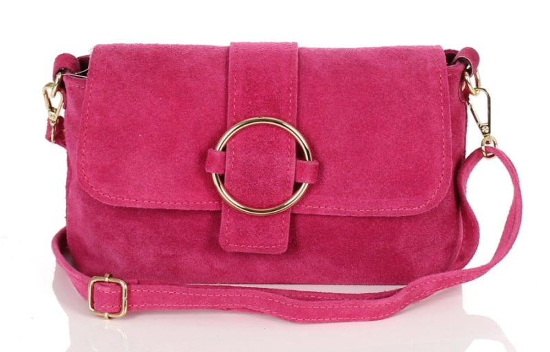 Różowa zamszowa listonoszka