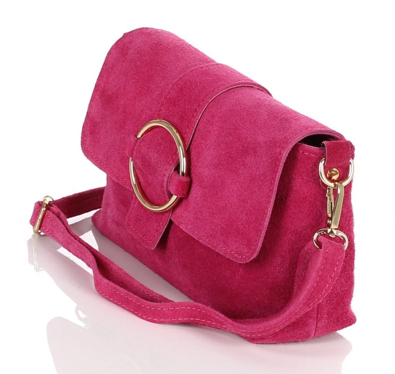 Różowa zamszowa listonoszka