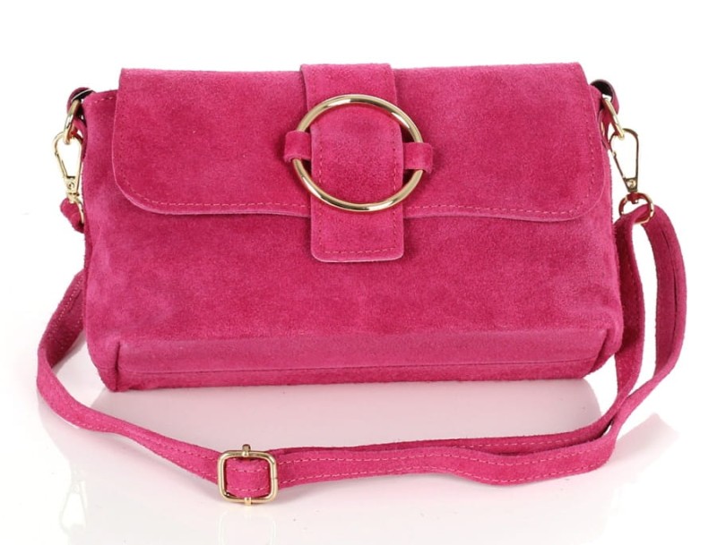 Różowa zamszowa listonoszka