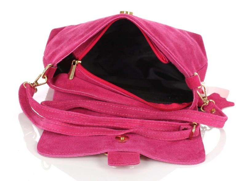 Różowa zamszowa listonoszka