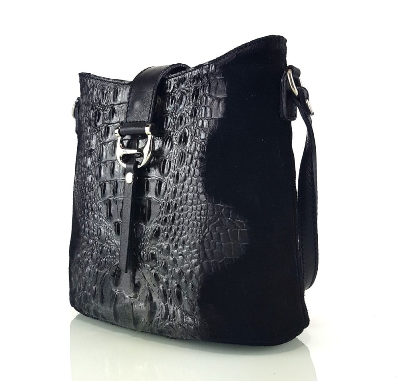 Skórzana czarna torebka SS7