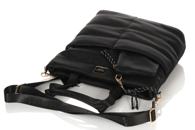 Duża pikowana czarna torba MONNARI