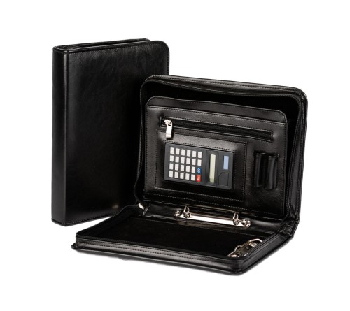 Elegancka Aktówka A5 Tizano BW10 – Skórzana Teczka Konferencyjna z Kalkulatorem