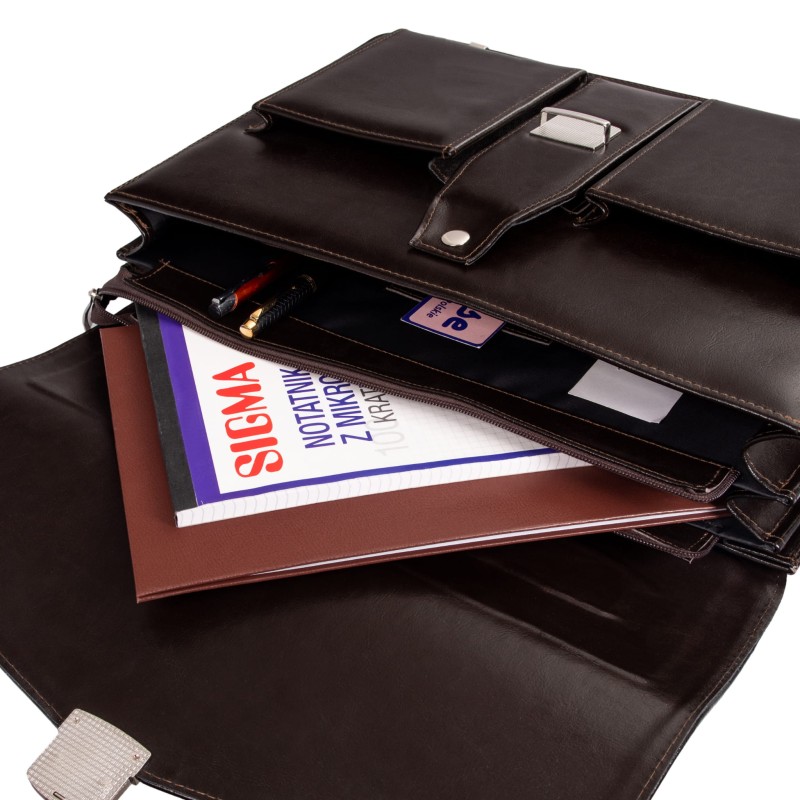 Skórzana Aktówka Męska na Laptopa