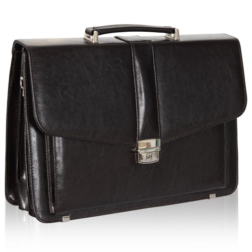 Skórzana aktówka męska na laptopa – Teczka na dokumenty A4 | Polski Producent