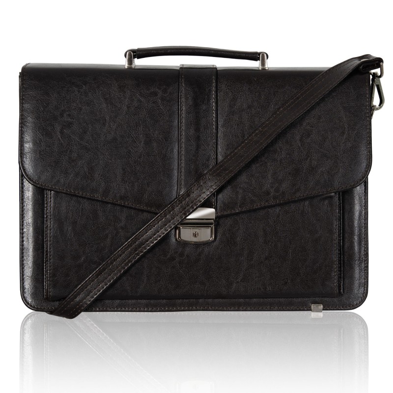 Skórzana aktówka męska na laptopa – Teczka na dokumenty A4 | Polski Producent