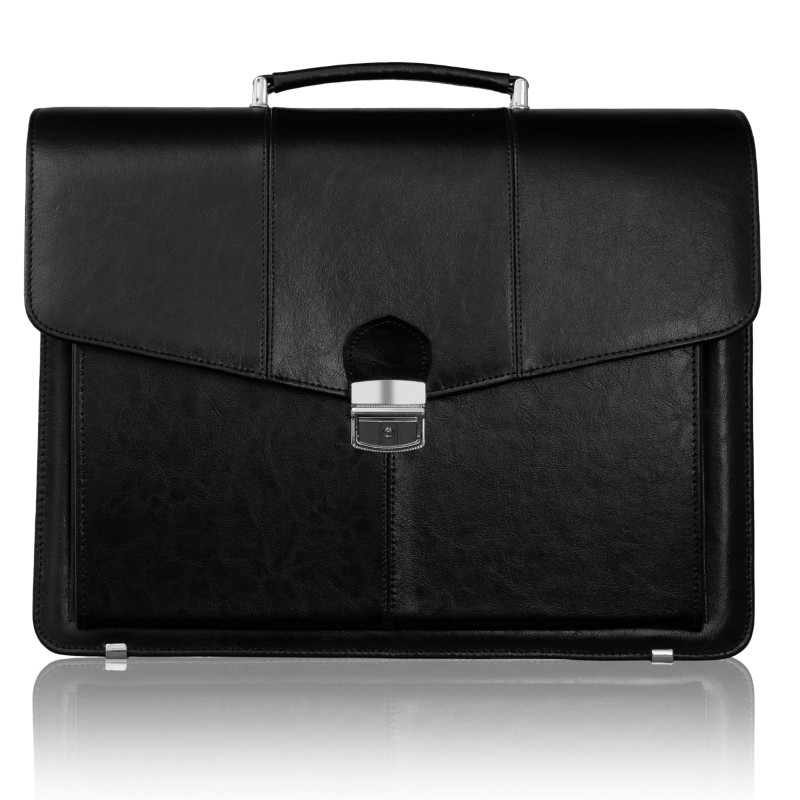 Ekskluzywna teczka męska Tizano – Skórzana aktówka na laptopa 15,6" z naturalnej skóry