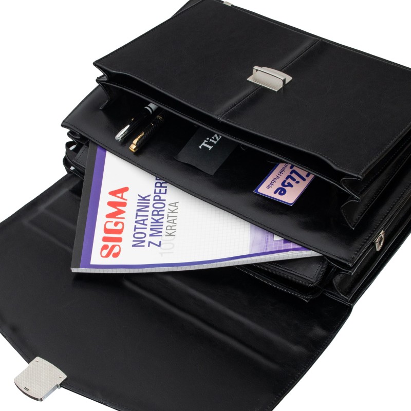 Ekskluzywna teczka męska Tizano – Skórzana aktówka na laptopa 15,6" z naturalnej skóry