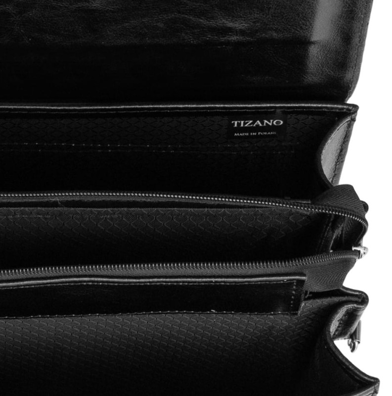 Ekskluzywna teczka męska Tizano – Skórzana aktówka na laptopa 15,6" z naturalnej skóry
