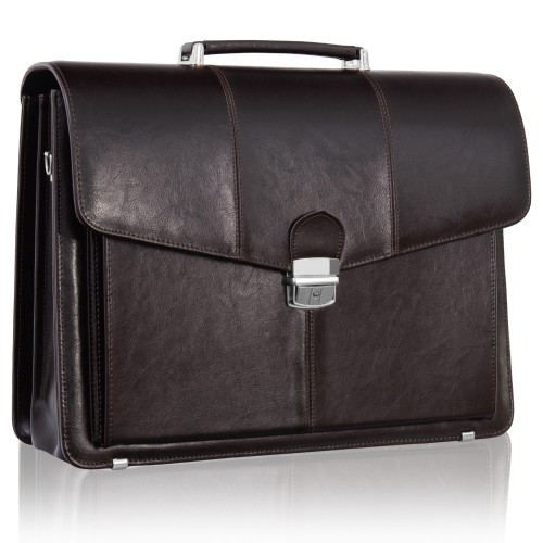 Ekskluzywna teczka męska Tizano – Skórzana aktówka na laptopa 15,6" z naturalnej skóry