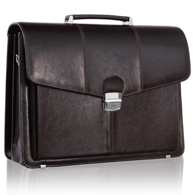 Ekskluzywna teczka męska Tizano – Skórzana aktówka na laptopa 15,6" z naturalnej skóry