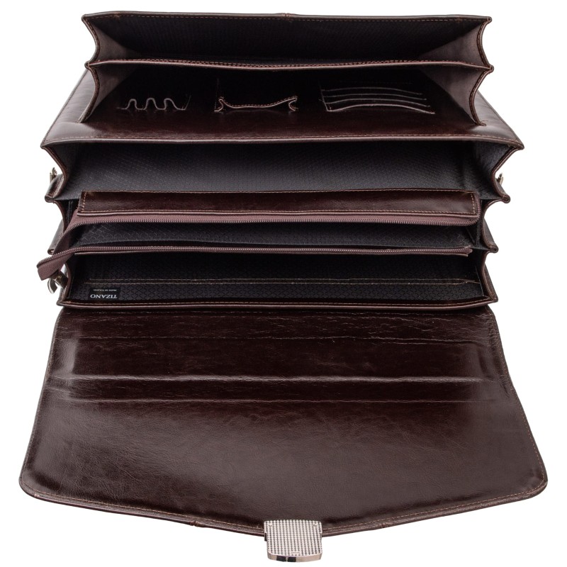 Ekskluzywna teczka męska Tizano – Skórzana aktówka na laptopa 15,6" z naturalnej skóry