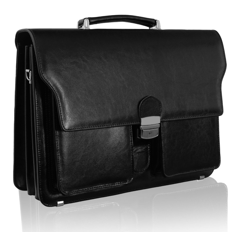 Aktówka męska skórzana Tizano TS18 czarna