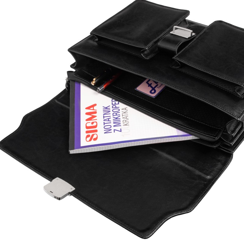 Aktówka męska skórzana Tizano TS18 czarna