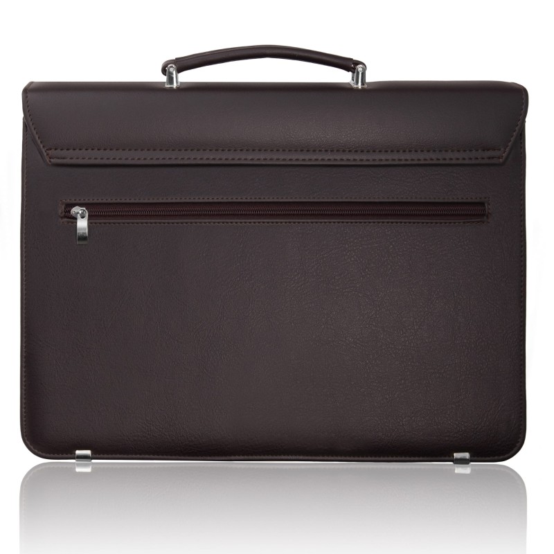 Elegancka teczka męska na laptopa T18 – Aktówka brązowa (Czekolada) | Produkt Polski