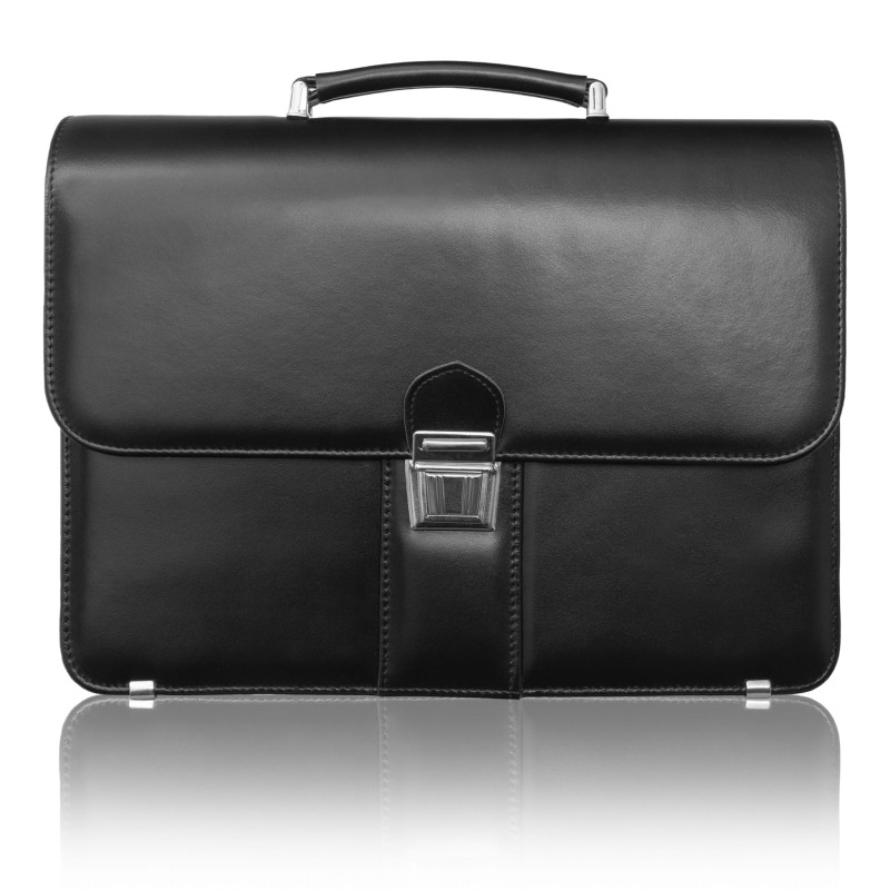 Zgrabna skórzana aktówka TS08 czarna