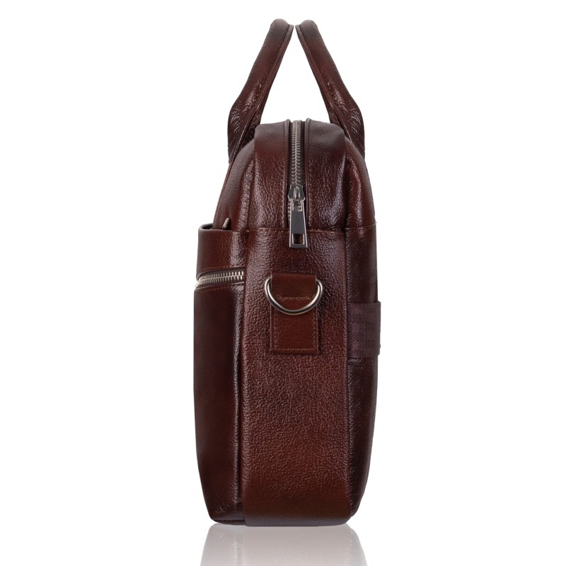 Torba męska skórzana Tizano z kieszeniami i długim paskiem
