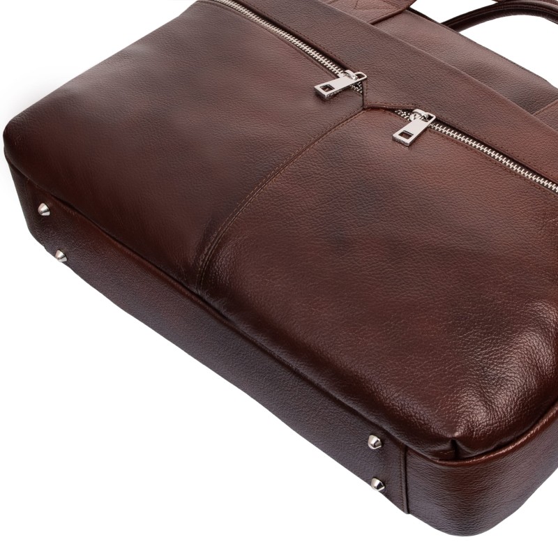 Torba męska skórzana Tizano z kieszeniami i długim paskiem