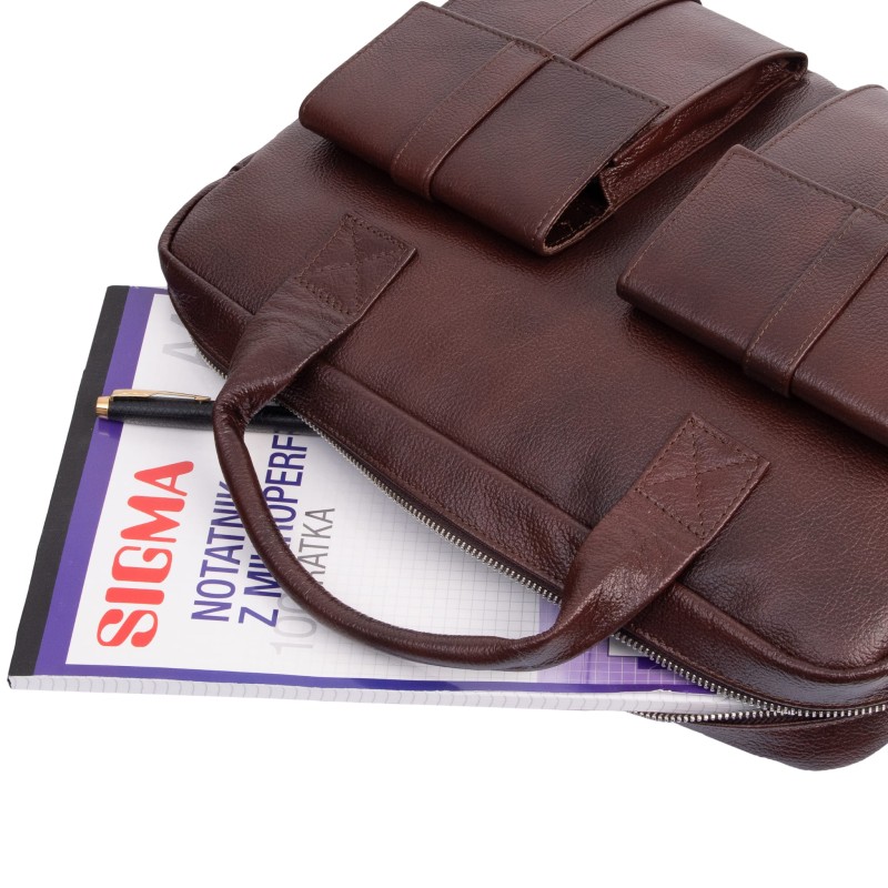 Torba męska skórzana Tizano TM04 czekolada