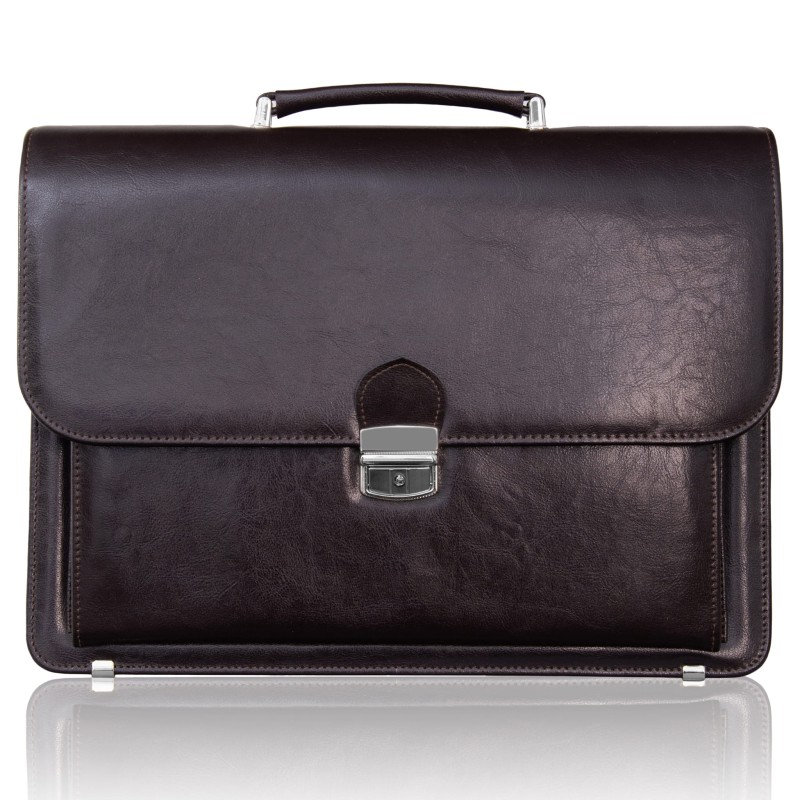 Brązowa aktówka męska skórzana