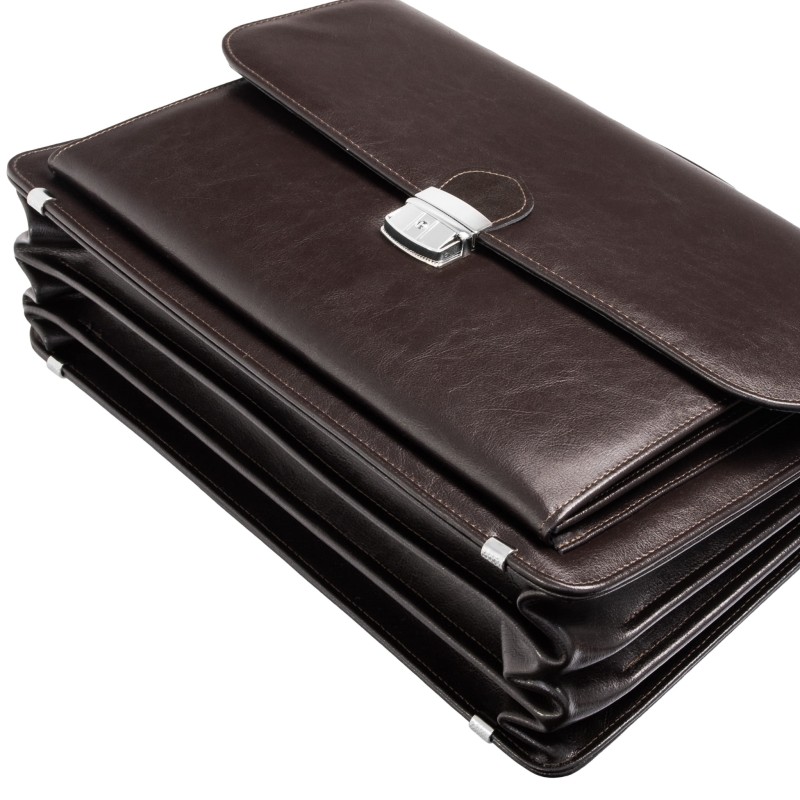 Brązowa aktówka męska skórzana