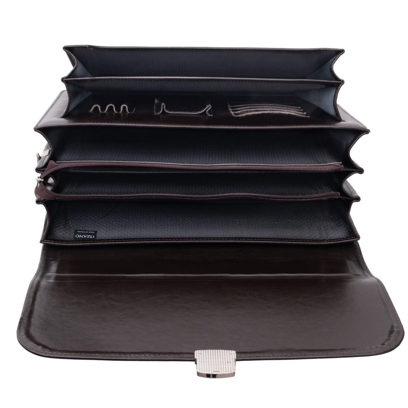 Brązowa aktówka męska skórzana