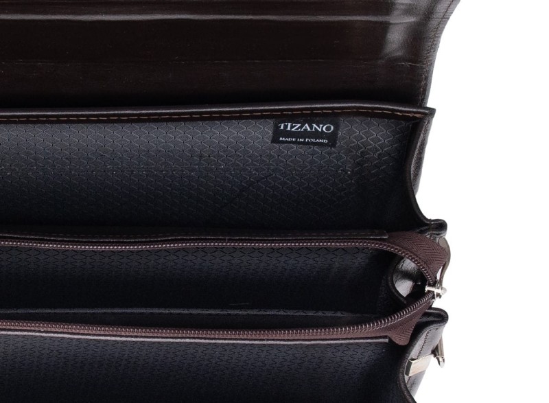 Brązowa aktówka męska skórzana