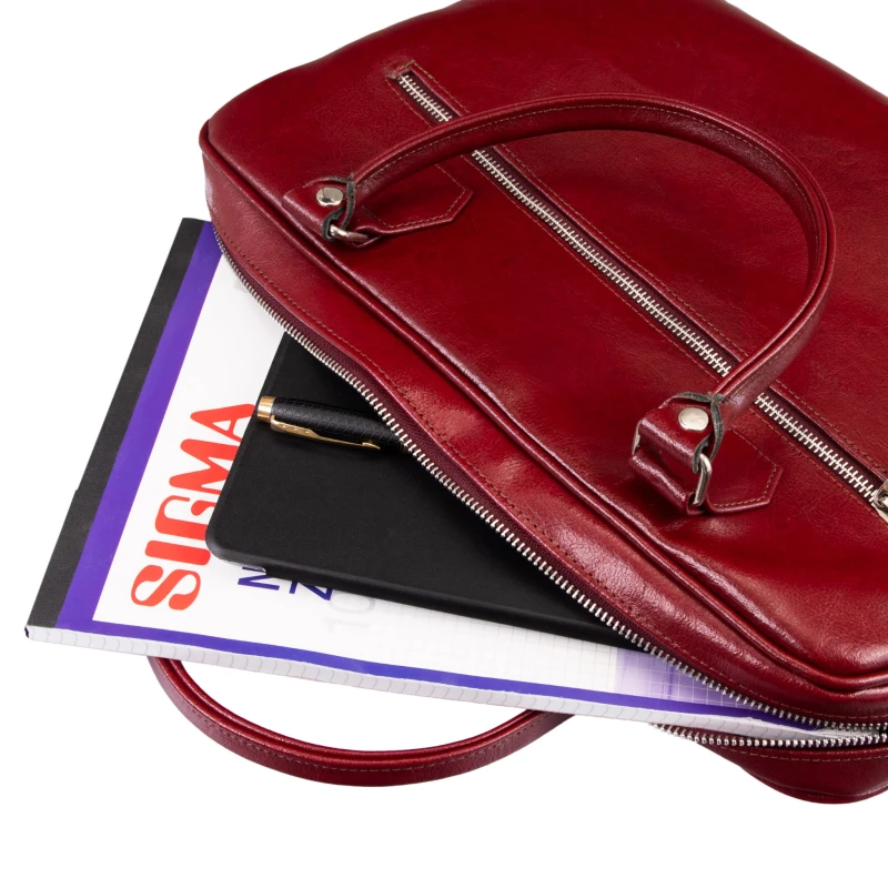 Bordowa torba skórzana Tizano TM05
