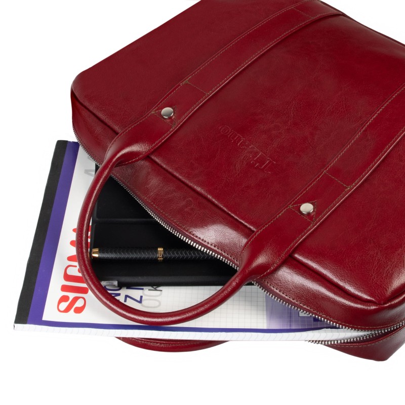 Bordowa torba skórzana Tizano TM07