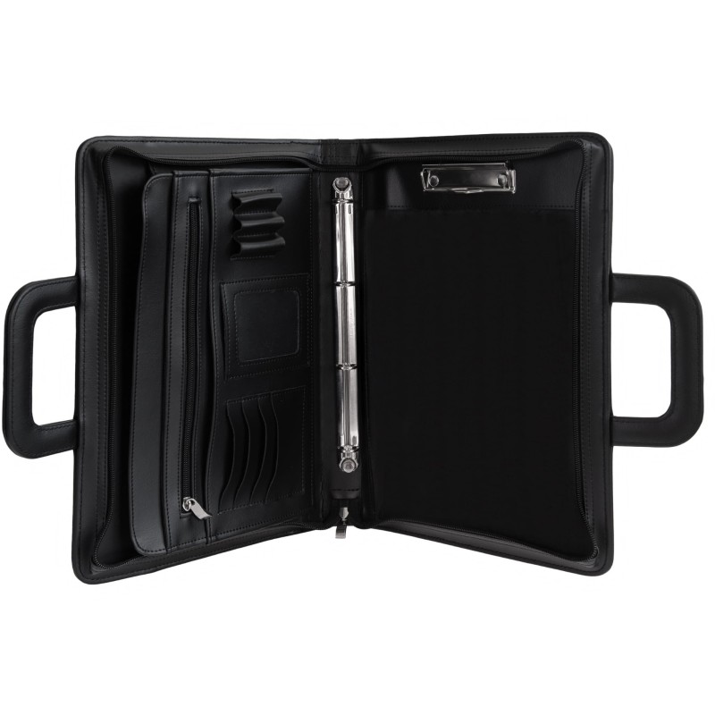 Elegancka Aktówka Męska A4 – Stylowa Teczka Konferencyjna z Ringiem i Klipsem