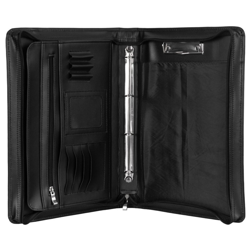 Elegancka Aktówka Męska A4 – Biznesowy Organizer z Mechanizmem Ringowym i Klipsem