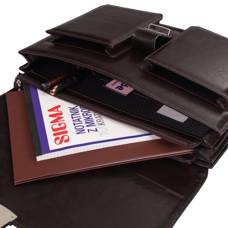 Elegancka Teczka Męska Skórzana – Aktówka na Laptopa | Skóra Naturalna | Sklep Centrum Modnych Torebek