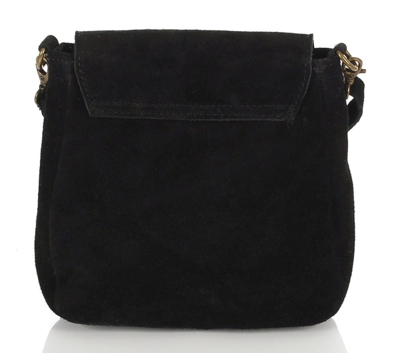 Zgrabna czarna zamszowa listonoszka