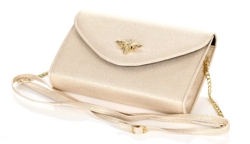 złota duża kopertówka Ważka