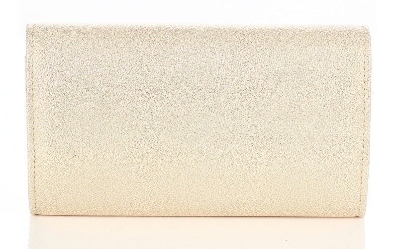 Beżowo złota zgrabna kopertówka na łańcuszku Ważka