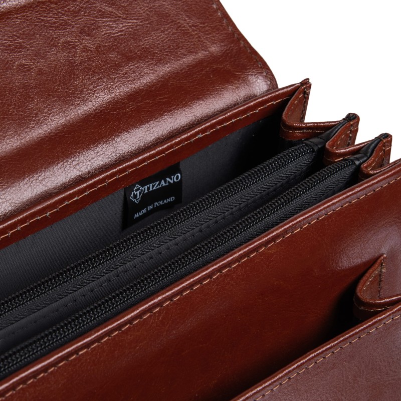 Brązowa aktówka skórzana TS11