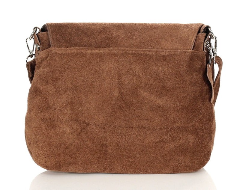 Vera Pelle Włoska zamszowa listonoszka z frędzlem